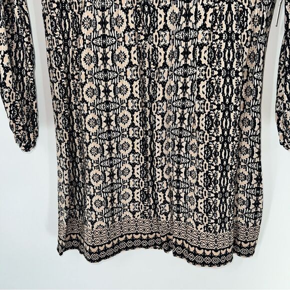 Urban Outfitters COPE Mini Long Sleeve Dress w/Black/Beige/ White Abstract Print - Picture 6 of 11